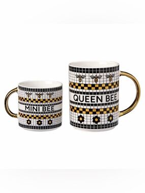 Mini Bee and Queen Bee Ceramic Mug Set